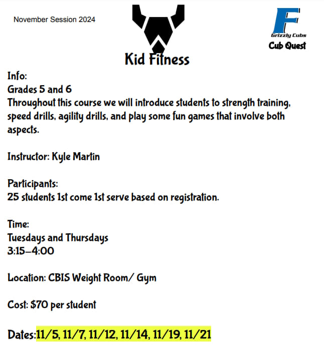 Kid Fitness Flyer