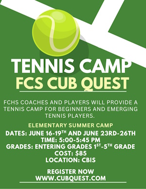 fcs cub quest tennis camp | middle & hs