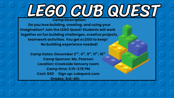 Lego Cub Quest flyer