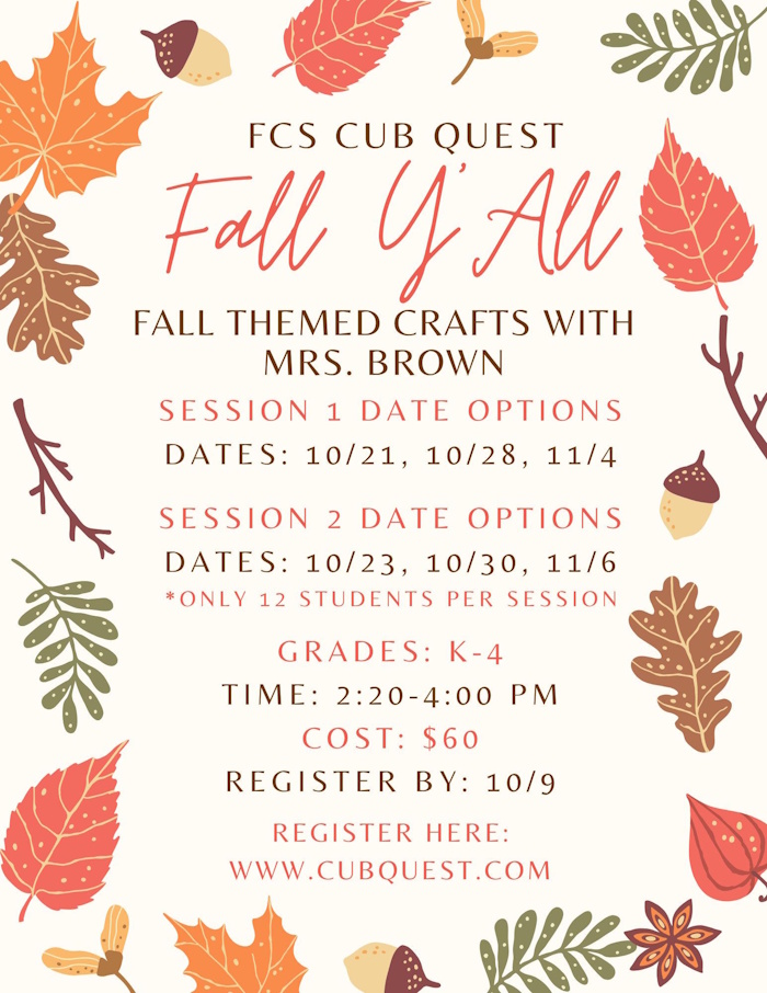 Fall Crafts Flyer