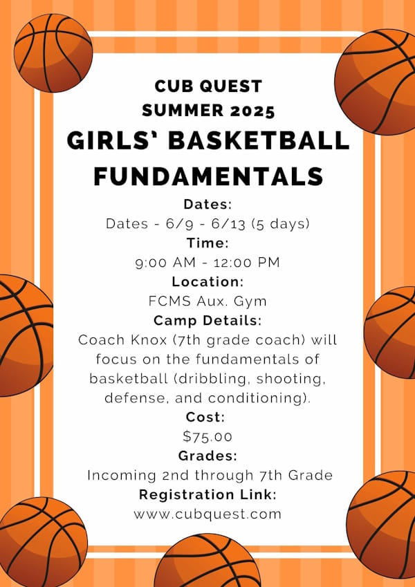 Girls Basketball Fundamentals Flyer