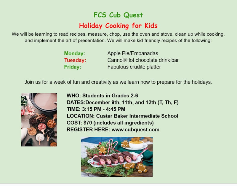 Holiday Cooking Flyer