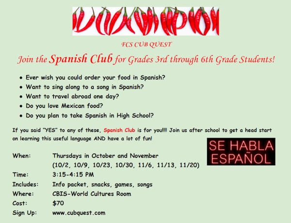 Spanish Club Flyer