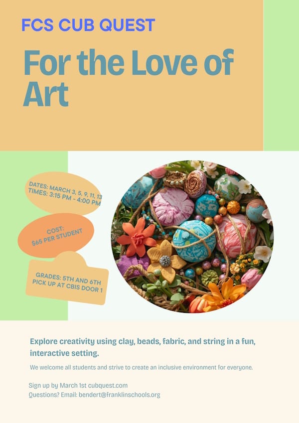For the Love of Art Spring Flyer